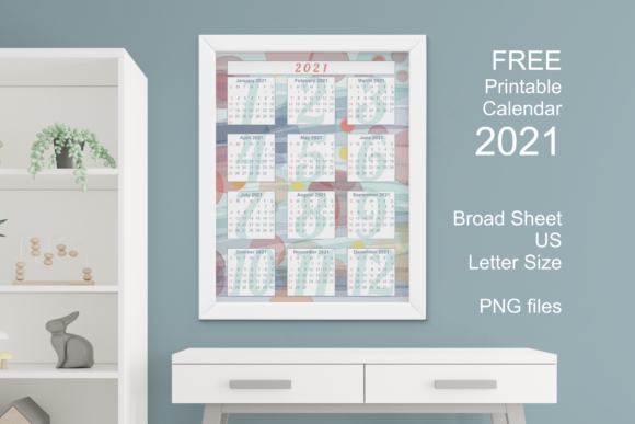 2021 Calendar Blue Watercolor Freebies
