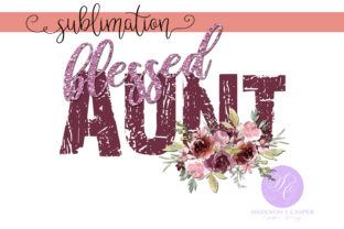 Blessed Aunt with Watercolor Flowers Illustrations