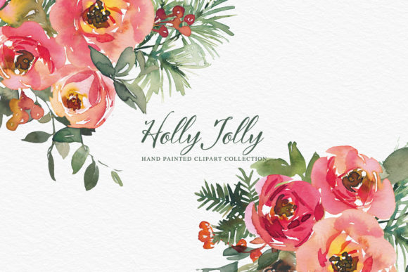 Christmas Watercolor Clipart Collection and Freebies