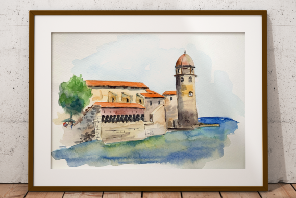 Colioure - Watercolor Print Clip Art