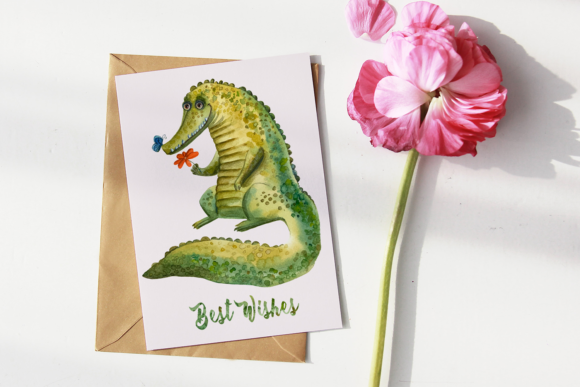 Cute Crocodile - Watercolor Print and Illustrations