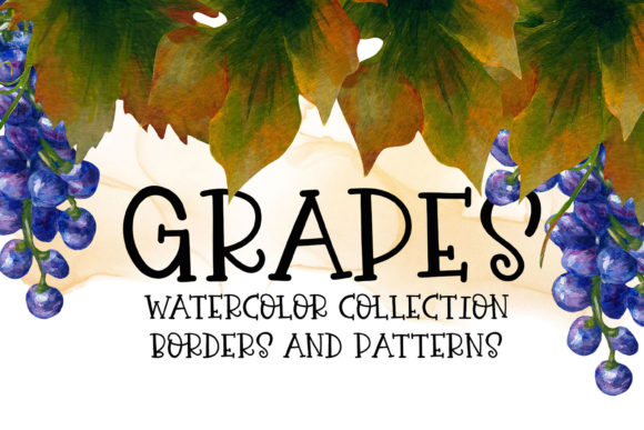 Grapes Watercolor Collection - Borders