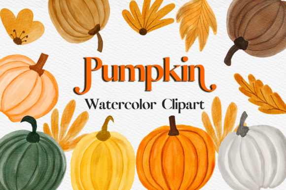 Pumpkin Watercolor Clipart and Illustrations