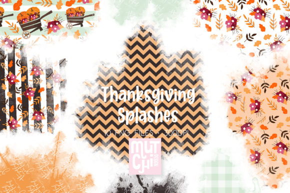 Thanksgiving Watercolor Splashes 02 Illustrations