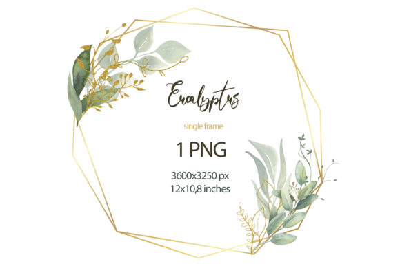 Watercolor Eucalyptus Frame Clipart