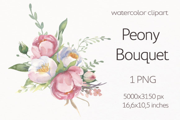 Watercolor Floral Clipart Bouquet Illustrations