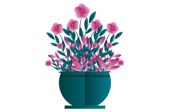 Watercolor Flowers Turquoise Illustrations