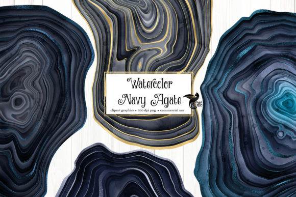 Watercolor Navy Agate