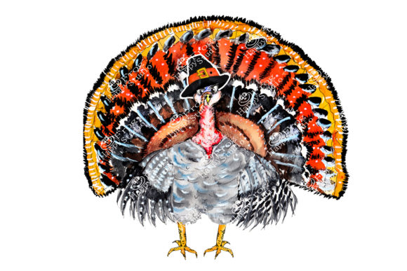 Watercolor Thanksgiving Turkey Clipart and Illustrations
